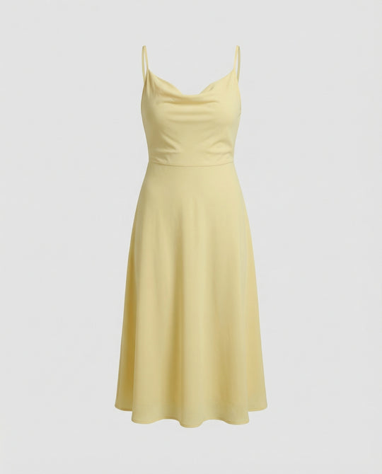 EB | Lange Drapierte Kleid mit Eingebautem Bh
