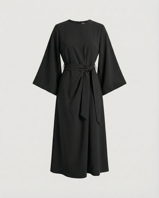 EB | Elegantes Kleid mit Laternenärmeln und Gürtel