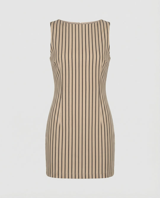 Gestreiftes Minikleid Tailliert Damen