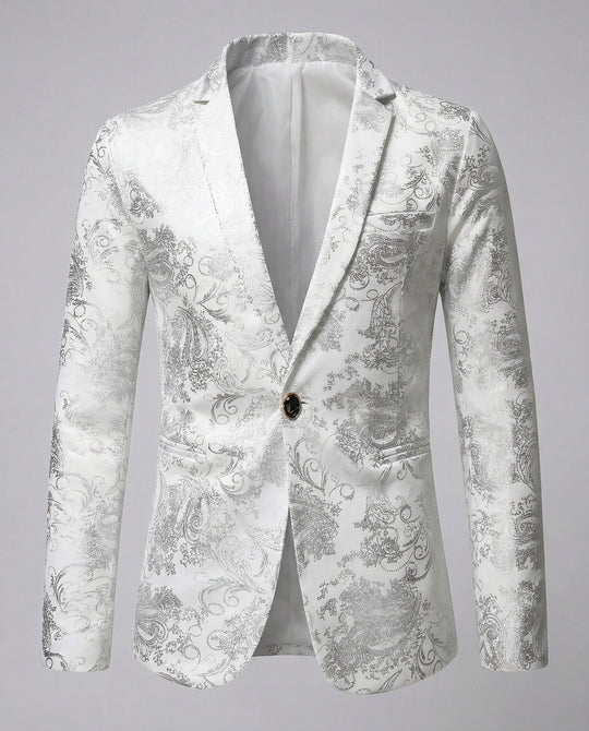 Herren eleganter Blazer mit kunstvollem Muster und luxuriösem Glanz EB