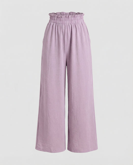 Damen Culotte-Hosen mit weitem Bein und elastischem Bund EB