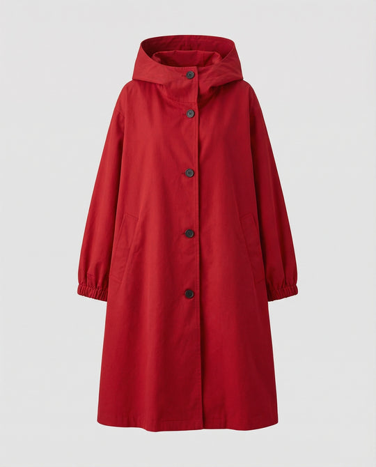 EB | stilvolle lange Damenjacke mit Kapuze