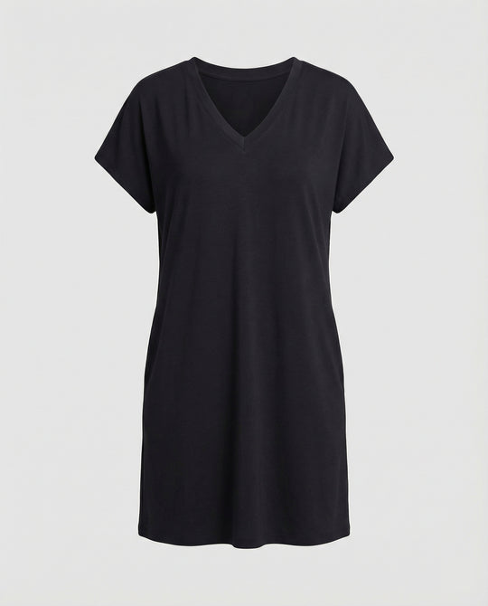 Freizeitkleid Damen mit V-Ausschnitt