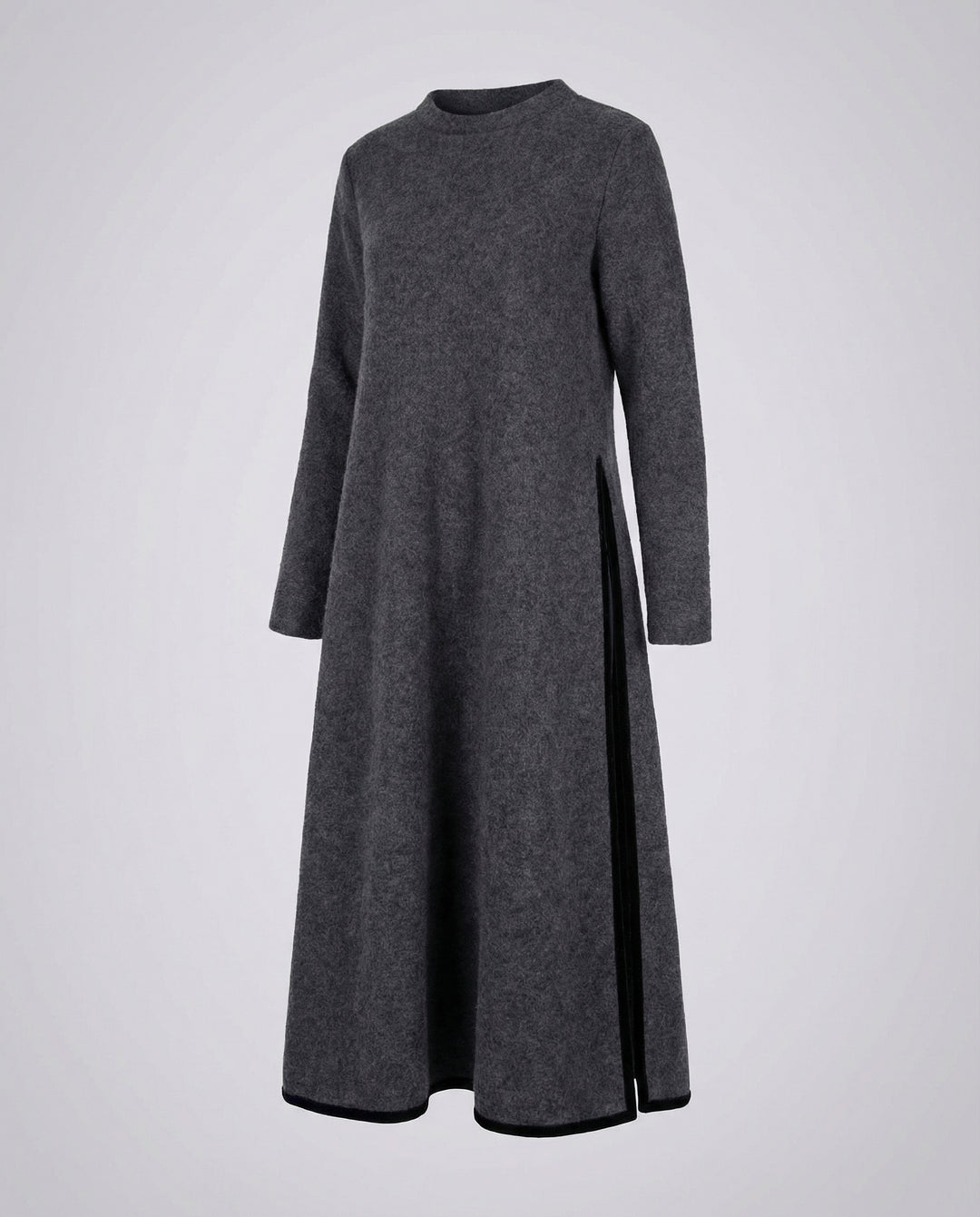Langes Damen Midikleid in Lockerer Form mit Seitenschlitz | EB