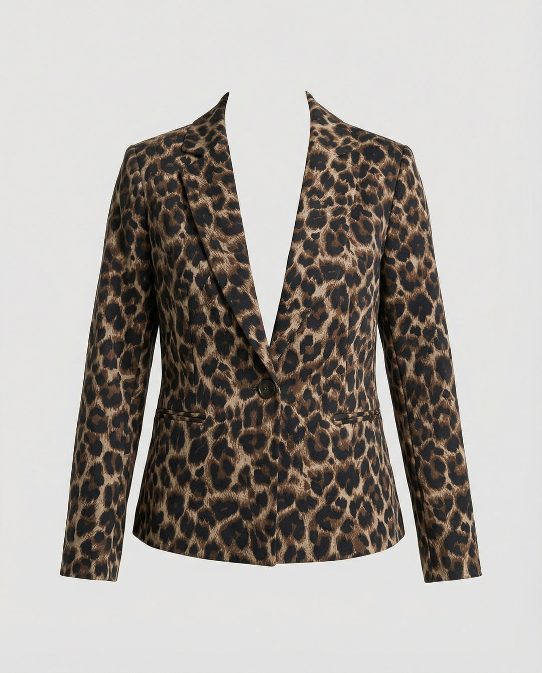 Damen Modischer Blazer im Leo-Design mit schlankem Schnitt EB