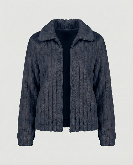 EB | Stilvolle Teddy Damenjacke mit Kragen