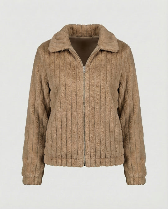 EB | Stilvolle Teddy Damenjacke mit Kragen
