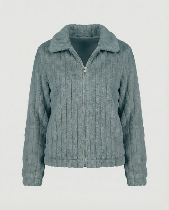 EB | Stilvolle Teddy Damenjacke mit Kragen