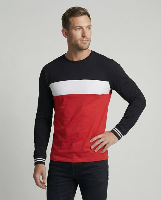 Herren Langarmshirt mit sportlichen Farbakzenten und bequemer Passform EB