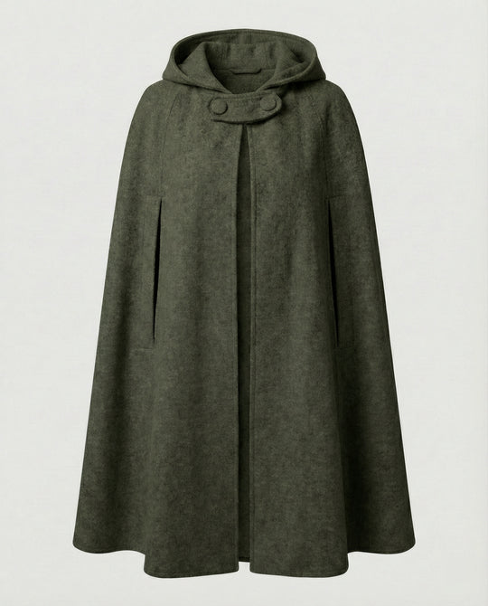 Damen modern geschnittener Umhang mit Kapuze EB