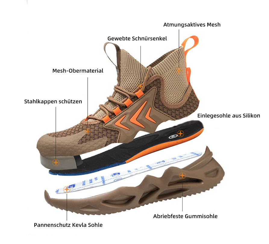 atmungsaktive fliegende gewebte Anti-Smashing-Sicherheitsschuhe EB