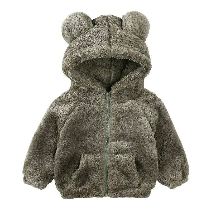 EB Comfort Modische Bären-Kinderjacke aus dickem Samt