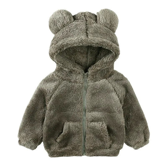 EB Comfort Modische Bären-Kinderjacke aus dickem Samt