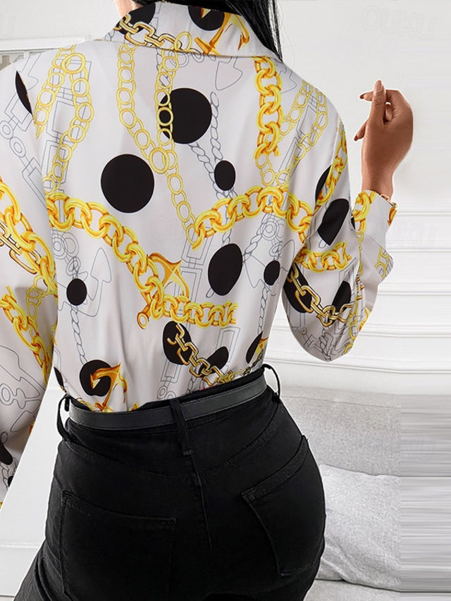 EB | Schicke Damenbluse mit Goldenen Details