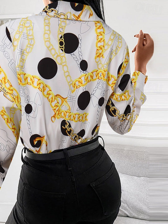 EB | Schicke Damenbluse mit Goldenen Details