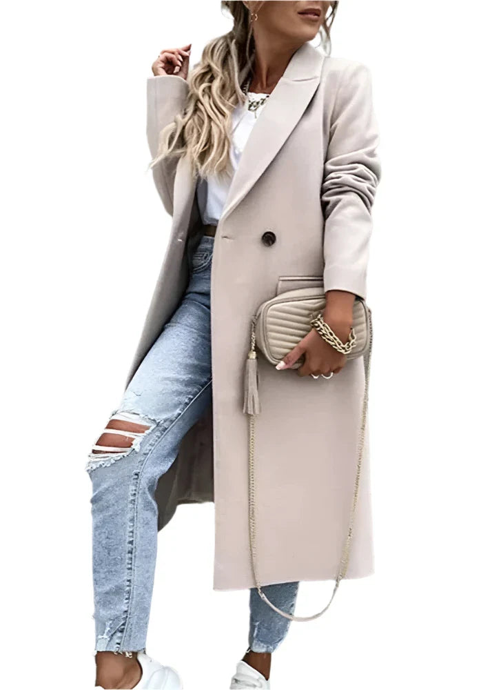 EB | Winterjacke für Damen - langer Mantel mit klassischem Stil