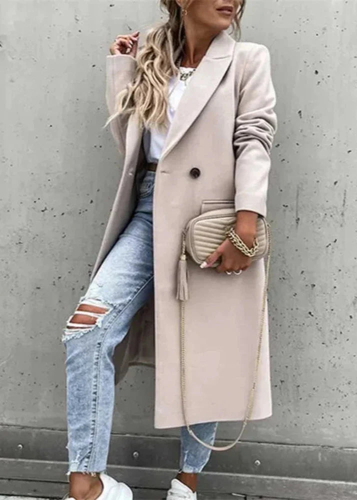 EB | Winterjacke für Damen - langer Mantel mit klassischem Stil