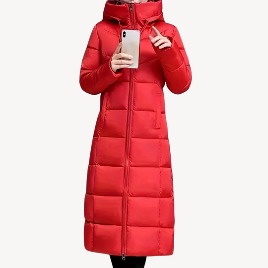 EB | Damen Lange Pufferjacke mit Kapuze