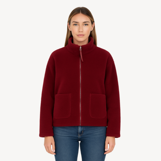 EB | Damen Bequeme Zip-Up Fleecejacke