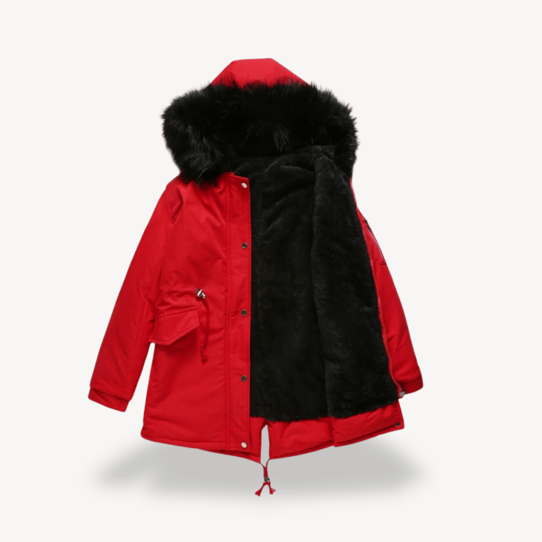 EB | Damen Kunstfell Kapuzenparka Jacke