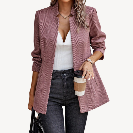 EB | Damen Fischgrät Blazerjacke