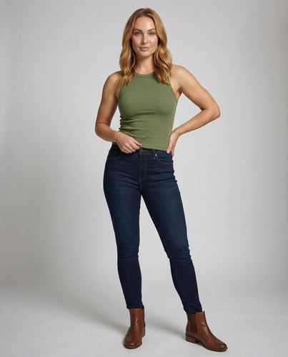 Damen Schmale Athletische Ripp Tanktop