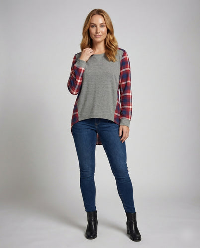 Damen Flanellärmel Raglan-Sweatshirt