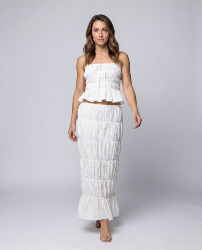 Damen Elegantes Wickeloberteil und Maxirock Set