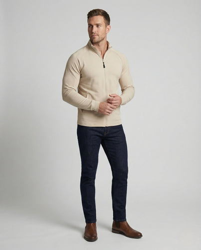Zipjacke Strickfleece Slim Herren