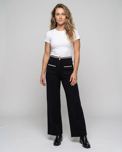 Damen Elegante und bequeme Hochwasserhose mit Ziernähten EB