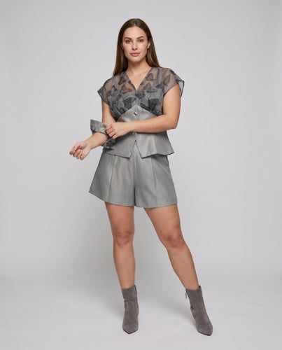 Damen elegante Bluse mit dekorativem Ärmel EB