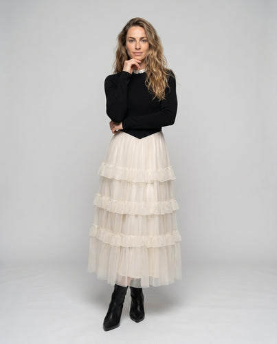 Damen Elegantes und verspieltes Kleid mit Rüschendetails EB