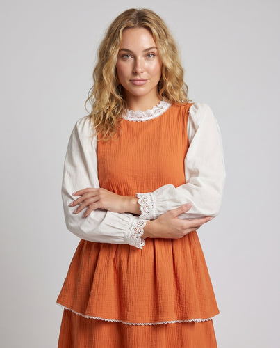 Damen Verspieltes Blusenkleid mit Rüschendetails EB