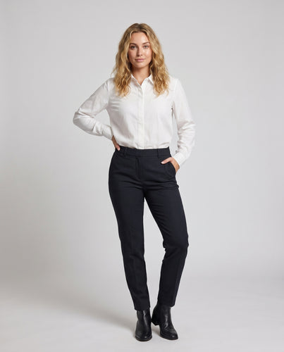 Damen Elegante Bluse mit dezenten Puffärmeln und klassischem Kragen