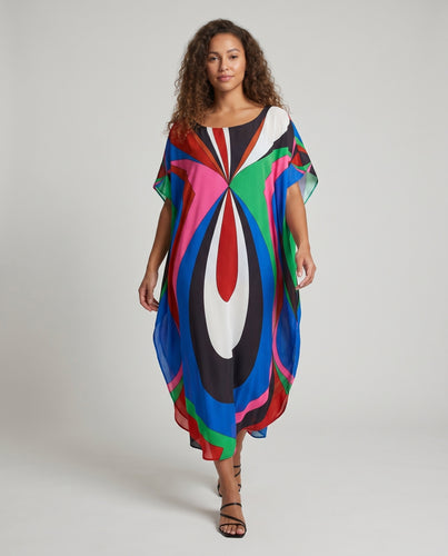 Damen Oversize Strandkleid mit modischem Grafikdruck Heidi Mode