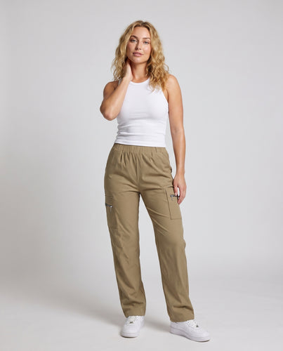 Damen Cargo-Hose mit elastischem Bund und praktischen Taschen