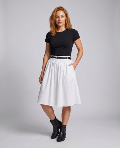 Damen Midirock mit hohem Taillenbund und voluminösem Schnitt