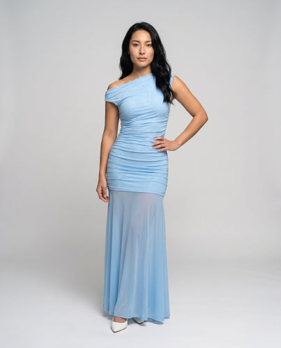 Damen Elegantes Abendkleid mit asymmetrischem Schnitt und transparenten Details