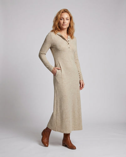 Damen Langarm-Maxikleid mit raffinierten Details und elegantem Schnitt