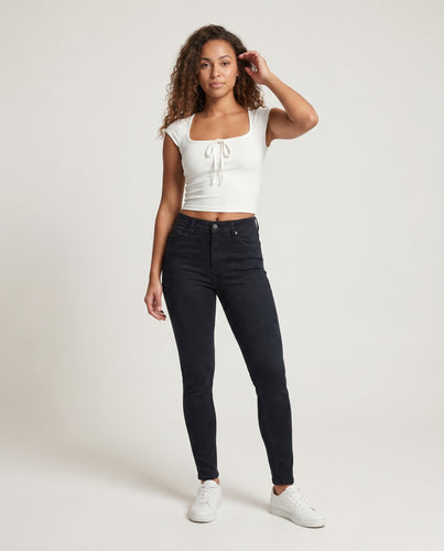 Damen Spitzenoberteil mit transparenter Rückendetails