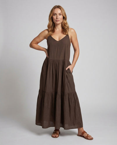 Damen Stufenkleid mit Spaghettiträgern