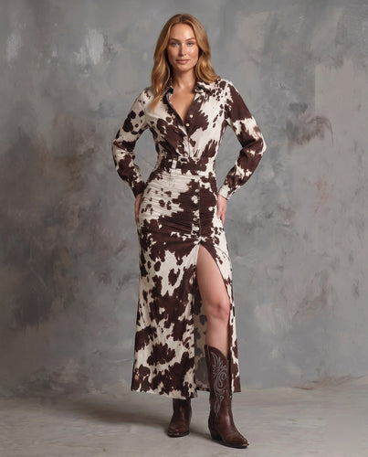 Damen Hemdblusenkleid mit asymmetrischem Saum und eleganten Raffung EB