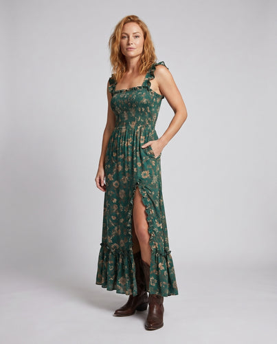 Damen Kurzes Side-Slit Sommerkleid mit Rüschendetails EB
