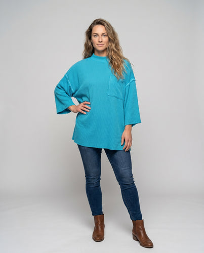 Damen Oversize-Shirt mit praktischer Brusttasche und lässigem Schnitt EB