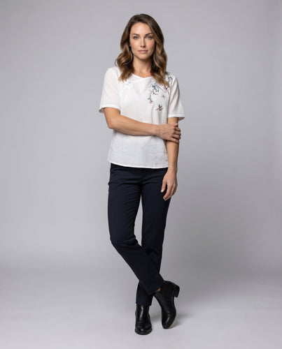 Damen elegante bestickte Bluse