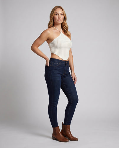 Damen Stricktop mit verstellbarem Träger und Zopfmuster EB