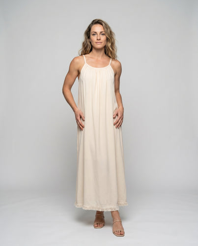 Damen schickes Spaghettiträger-Kleid mit fließendem Schnitt EB
