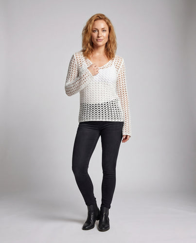 Damen Sommerliches Netzpullover EB