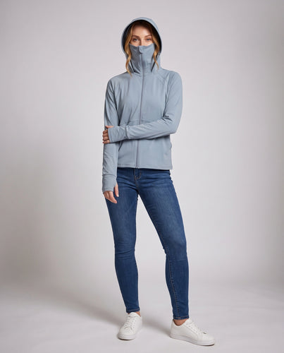 Damen Sportliche Funktionsjacke mit hohem Kragen und integriertem UV-Schutz EB