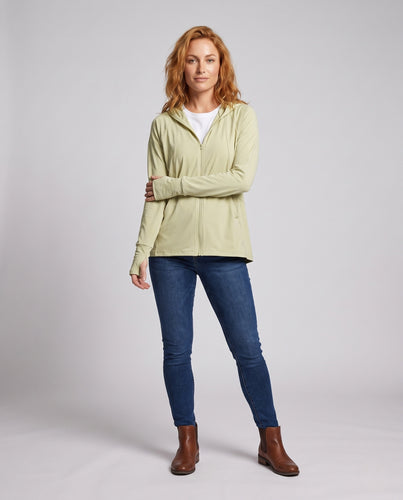 Damen UV-Schutzjacke mit 70 cm langen Ärmel und abnehmbarer Kapuze EB
